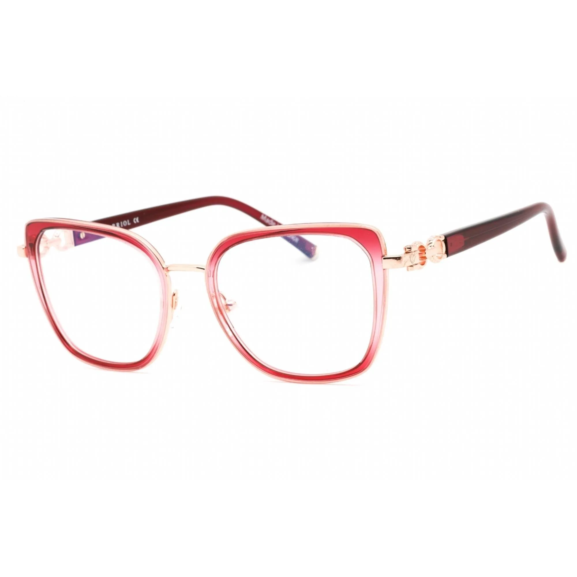Charriol Men's Eyeglasses - Full Rim Shiny Pink Gold/Burgundy Frame | PC71055 C03