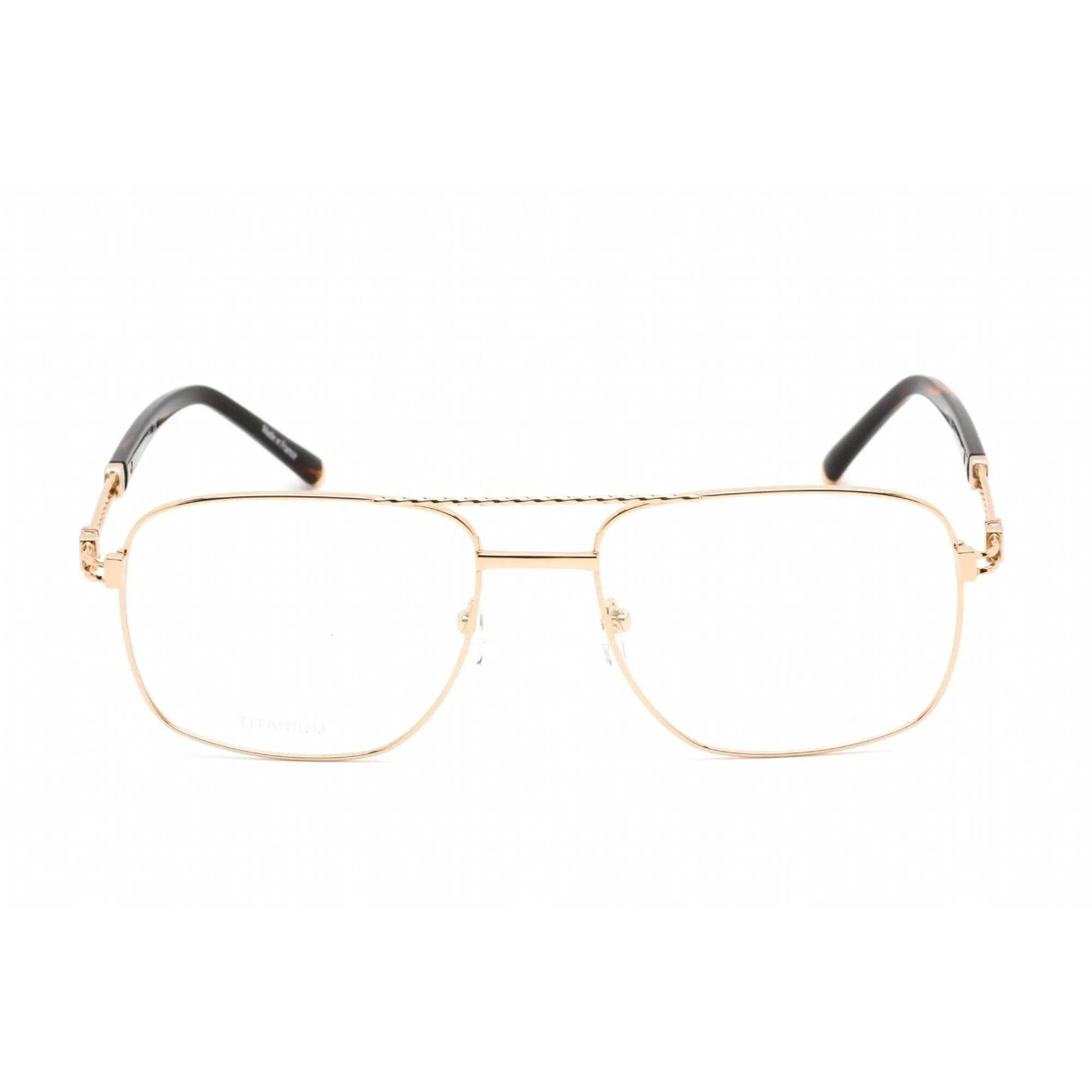 Charriol Men's Eyeglasses - Shiny Gold Titanium Aviator Shape Frame | PC75089 C01