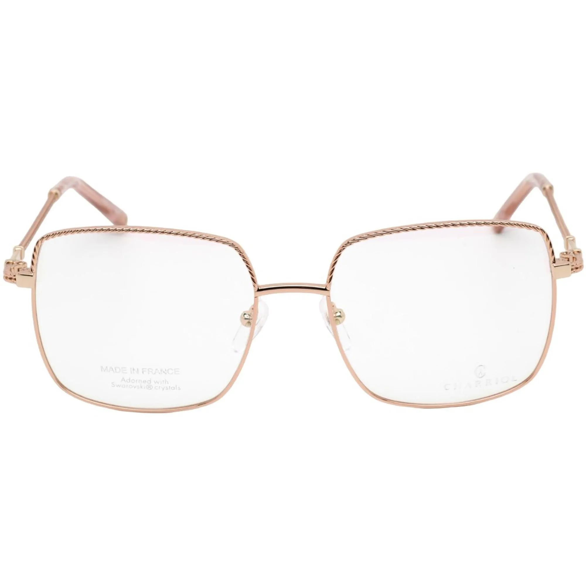 Charriol Men's Eyeglasses - Shiny Pink Gold Square Shaped Metal Frame | PC71023 C03