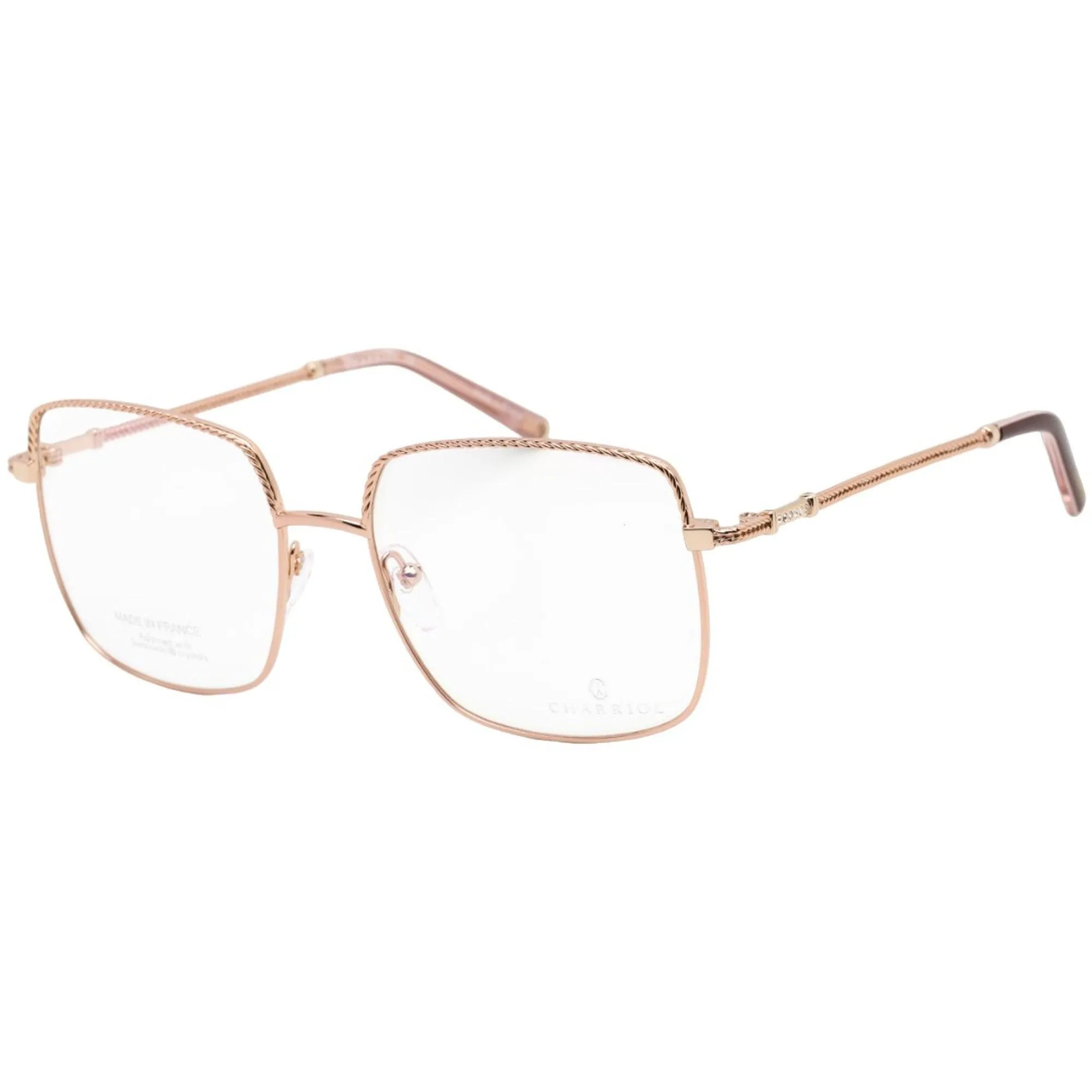 Charriol Men's Eyeglasses - Shiny Pink Gold Square Shaped Metal Frame | PC71023 C03
