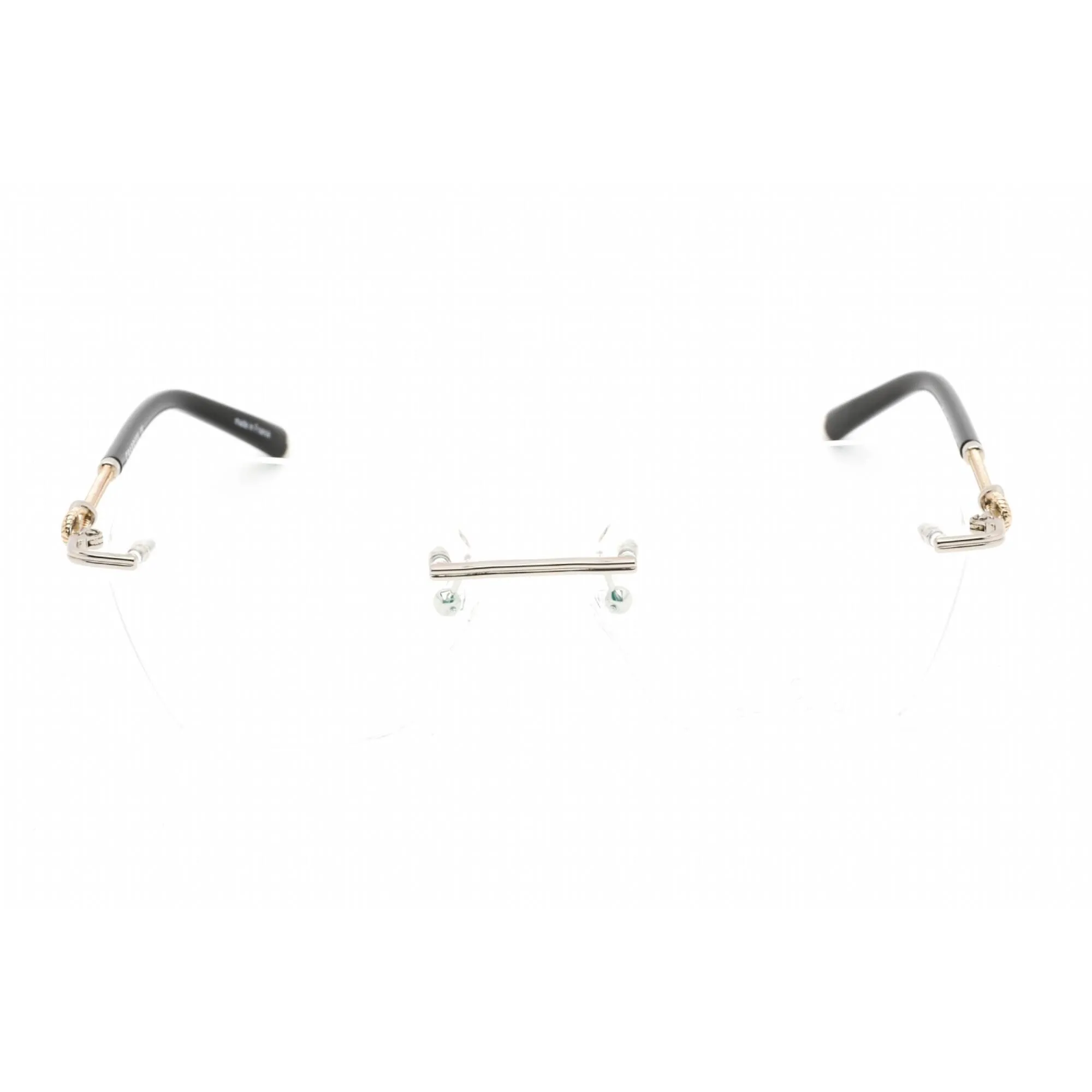 Charriol Men's Eyeglasses - Shiny Silver/Gold Metal Cat Eye Shape Frame | PC71047 C02