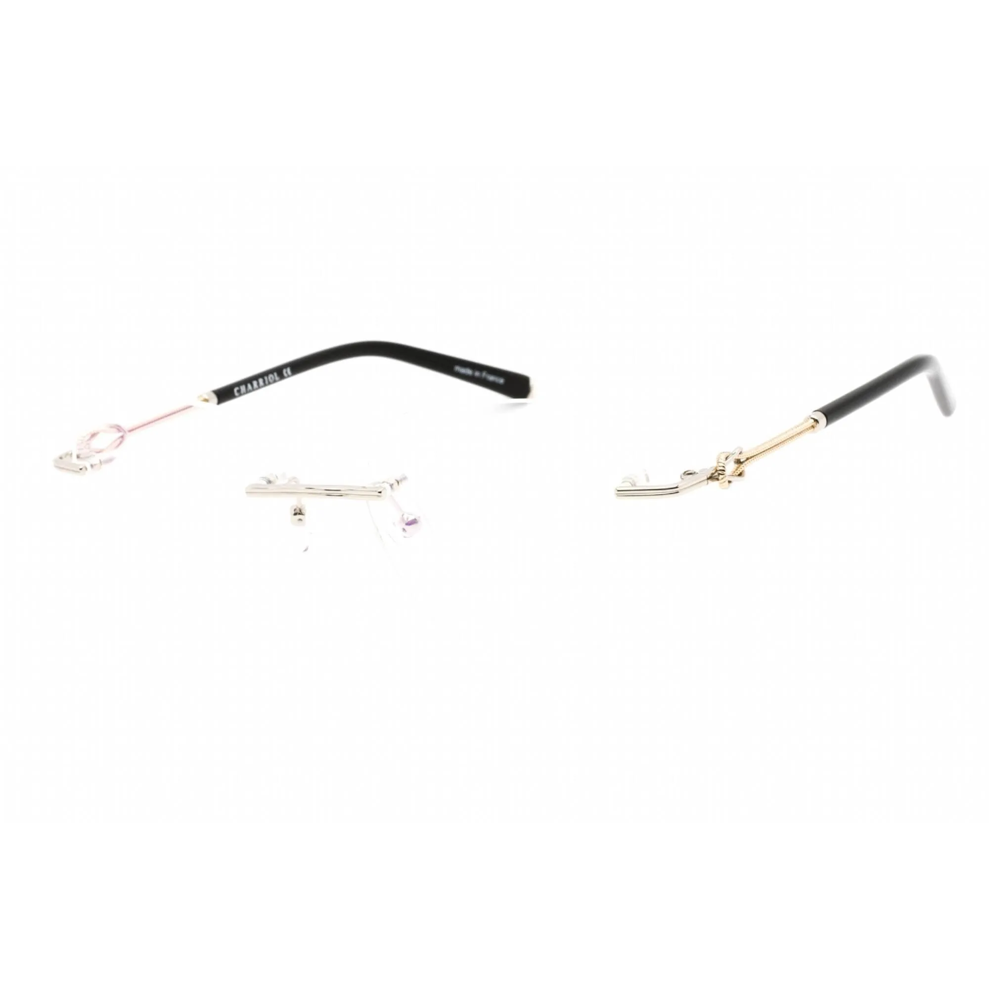 Charriol Men's Eyeglasses - Shiny Silver/Gold Metal Cat Eye Shape Frame | PC71047 C02