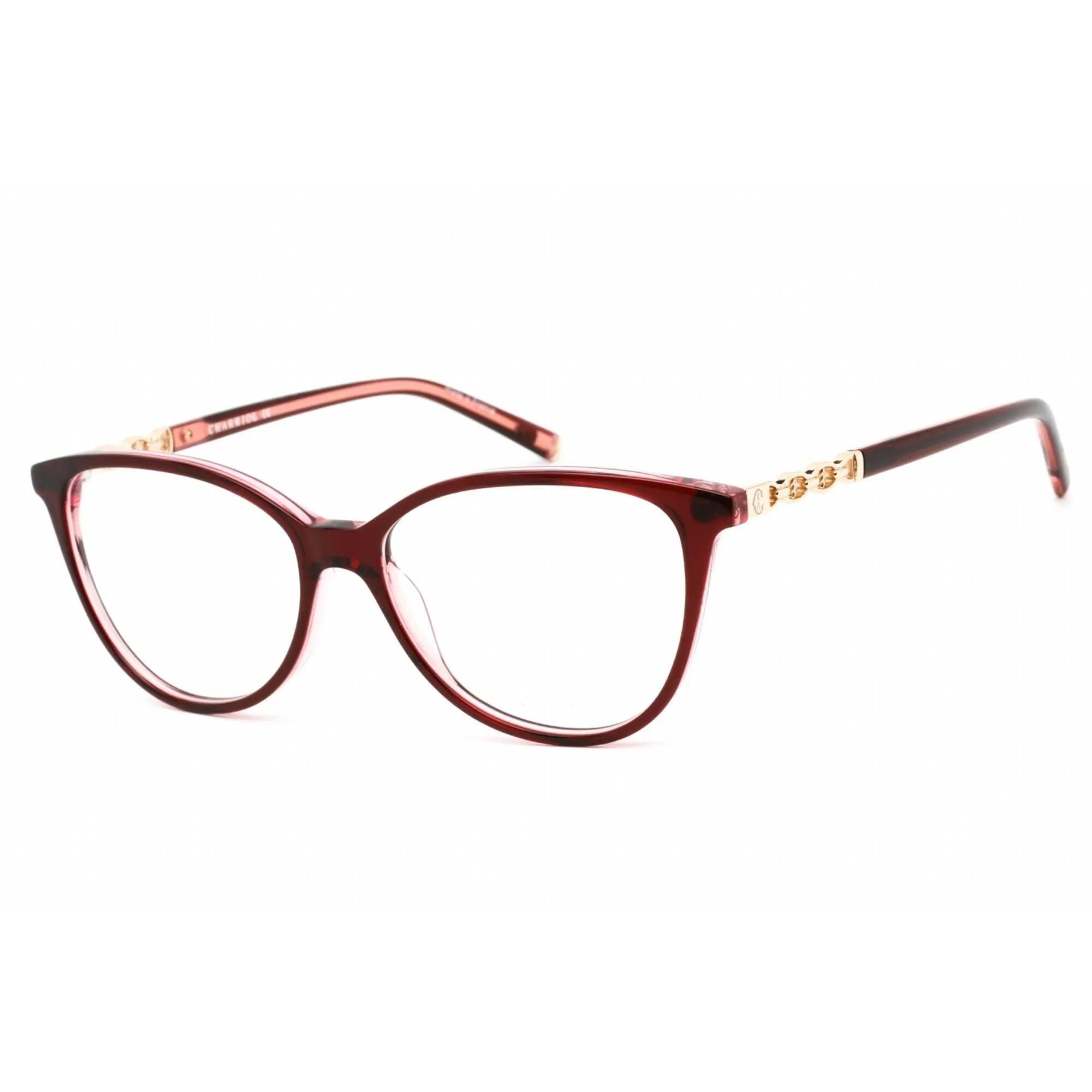 Charriol Men's Eyeglasses - Translucent Burgundy Acetate Cat Eye Frame | PC71040 C03