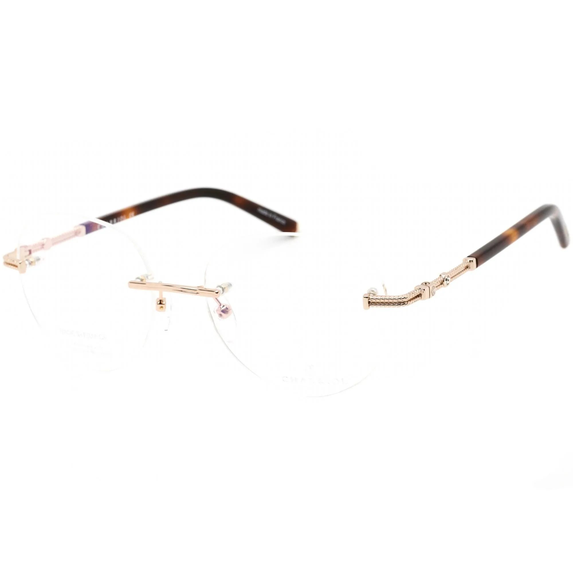 Charriol Women's Eyeglasses - Shiny Gold/Tortoise Round Shaped Frame | PC71043 C01