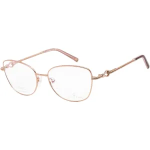 Charriol Women's Eyeglasses - Shiny Pink Gold/Burgundy Cat Eye Frame | PC71034 C03