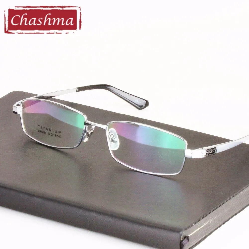 Chashma Men's Full Rim Square Titanium Eyeglasses 8835