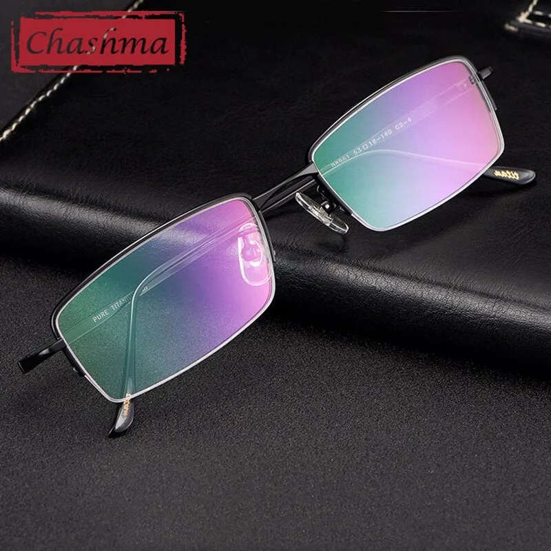 Chashma Men's Semi Rim Square Titanium Eyeglasses 8961