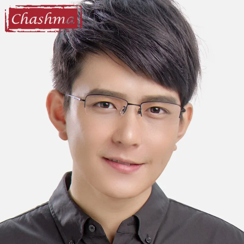 Chashma Men's Semi Rim Square Titanium Eyeglasses 8961