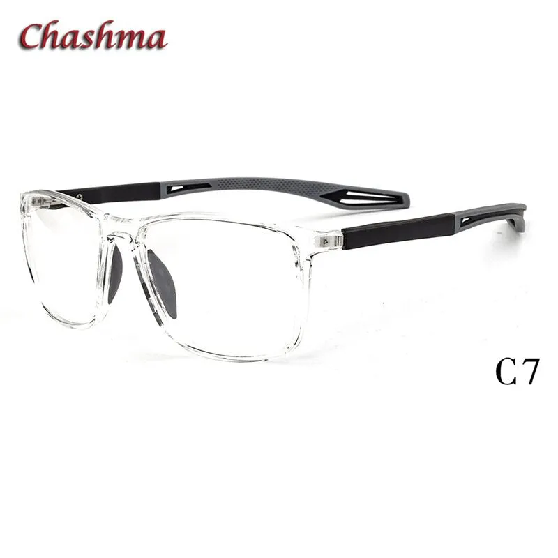 Chashma Ochki Unisex Full Rim Square Tr 90 Titanium Sport Eyeglasses 1021