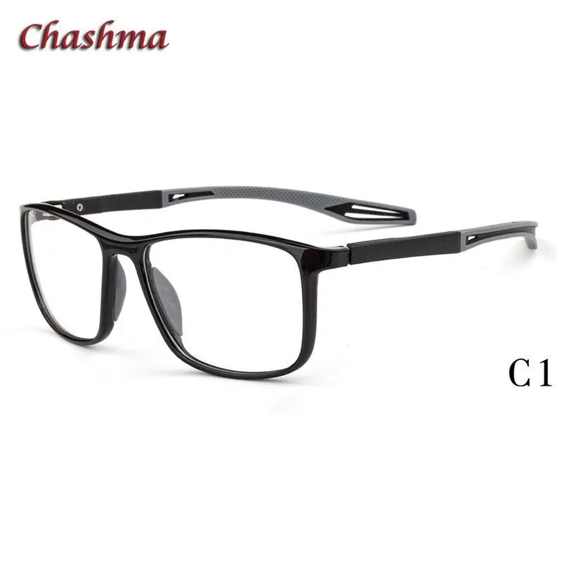 Chashma Ochki Unisex Full Rim Square Tr 90 Titanium Sport Eyeglasses 1021