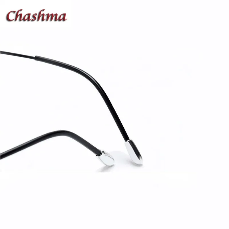 Chashma Ochki Unisex Rimless Square Titanium Eyeglasses 16011