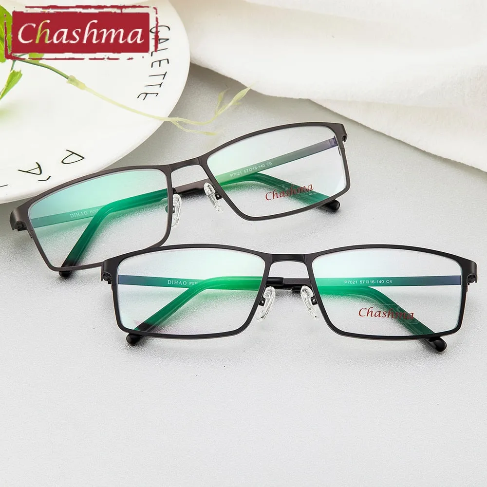 Chashma Ottica Men's Full Rim Square Titanium Eyeglasses 7021