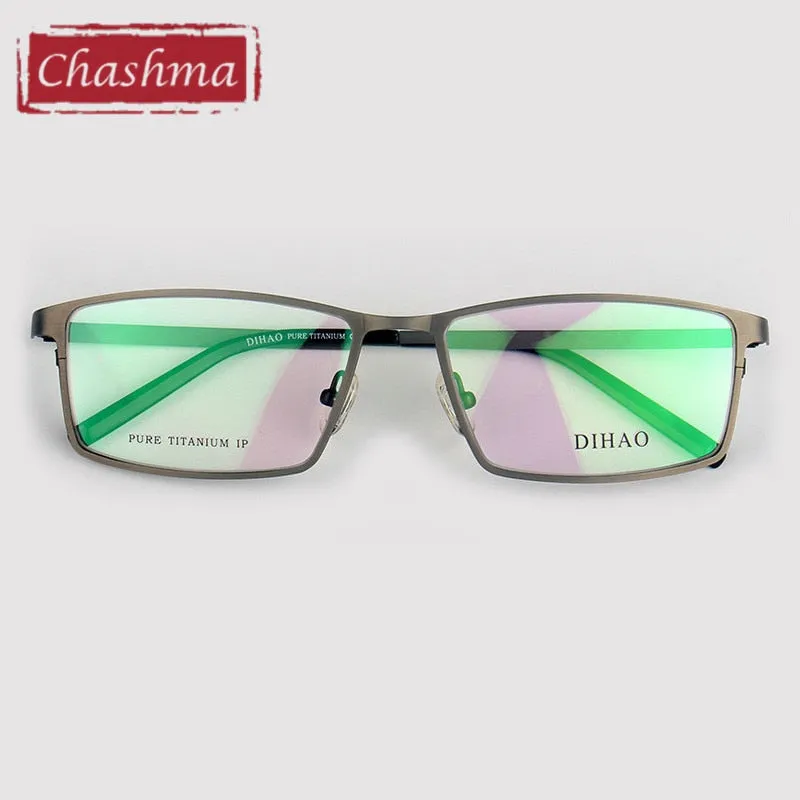 Chashma Ottica Men's Full Rim Square Titanium Eyeglasses 7021
