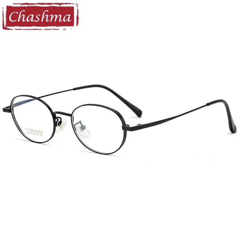 Chashma Ottica Unisex Full Rim Small Round Titanium Eyeglasses 5015