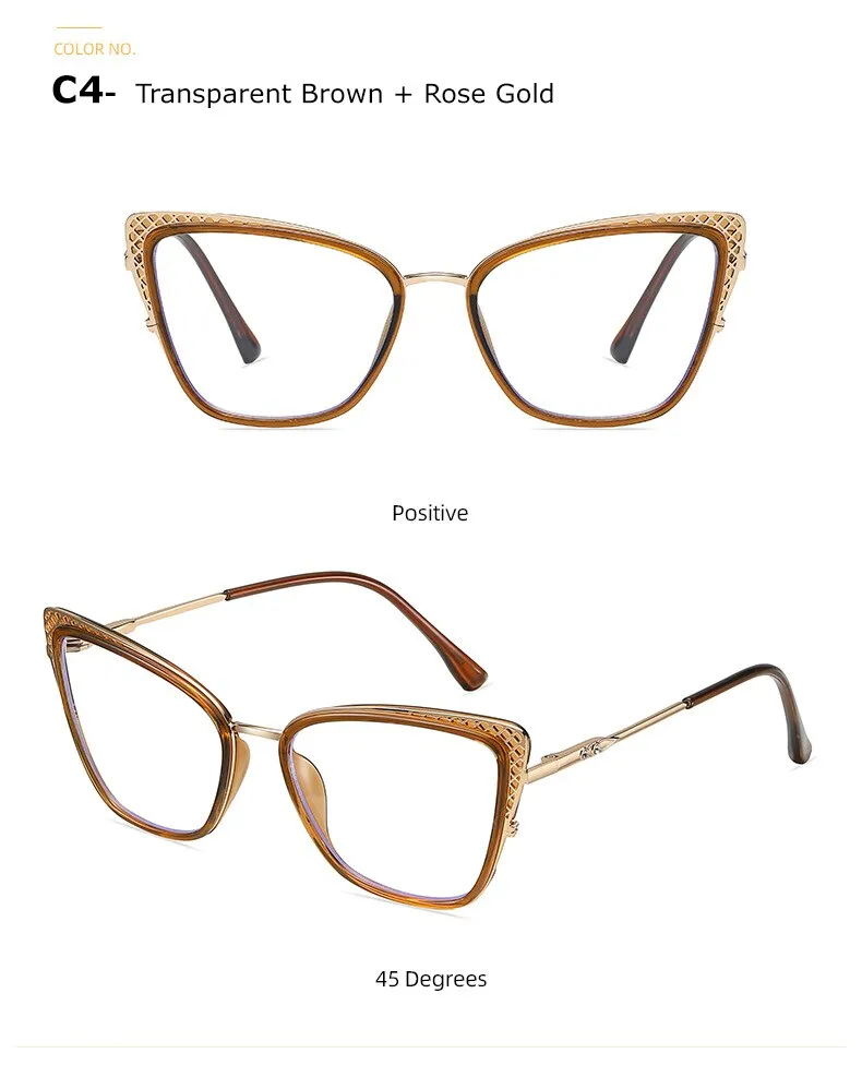 Chashma Women's Full Rim Cat Eye TR 90 Titanium Frame Eyeglasses 1525