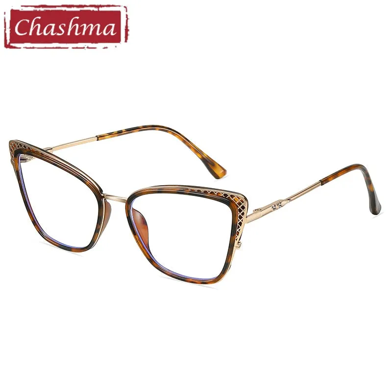 Chashma Women's Full Rim Cat Eye TR 90 Titanium Frame Eyeglasses 1525