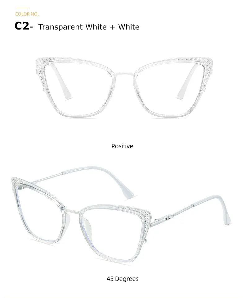 Chashma Women's Full Rim Cat Eye TR 90 Titanium Frame Eyeglasses 1525