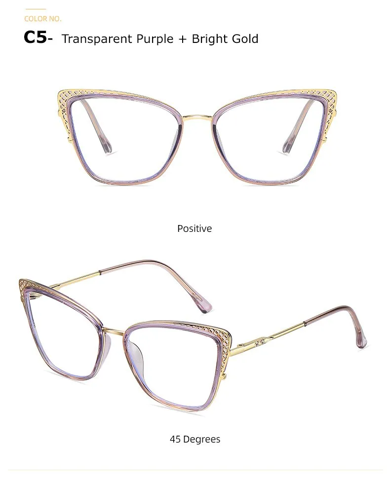 Chashma Women's Full Rim Cat Eye TR 90 Titanium Frame Eyeglasses 1525