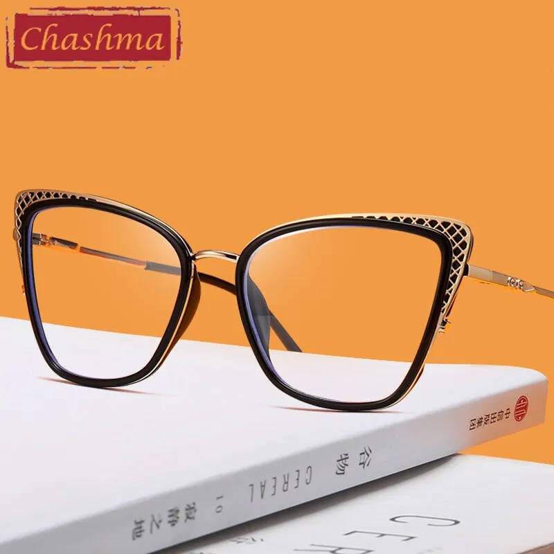 Chashma Women's Full Rim Cat Eye TR 90 Titanium Frame Eyeglasses 1525