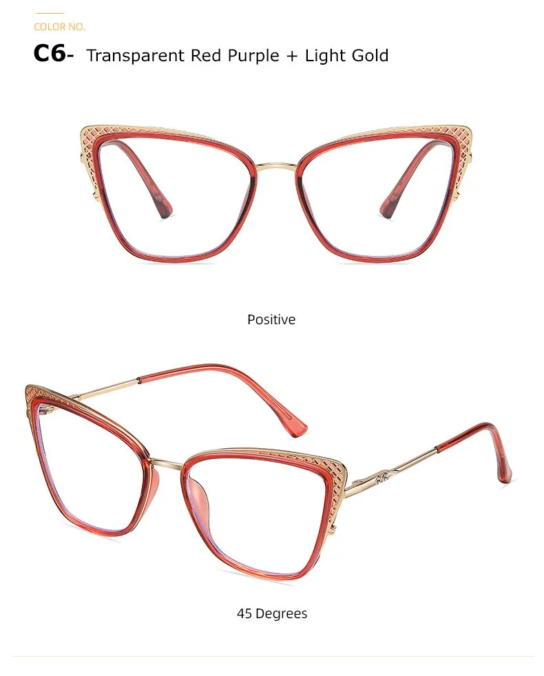 Chashma Women's Full Rim Cat Eye TR 90 Titanium Frame Eyeglasses 1525