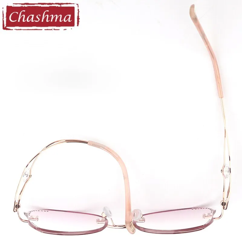 Chashma Women's Rimless Butterfly Titanium Rhinestone Eyeglasses 88061