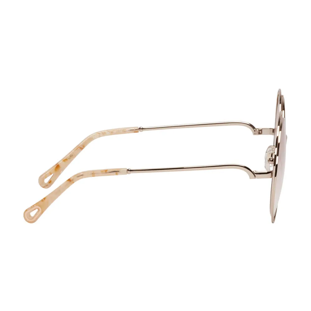 Chloe Silver Circular Spiraling Sunglasses