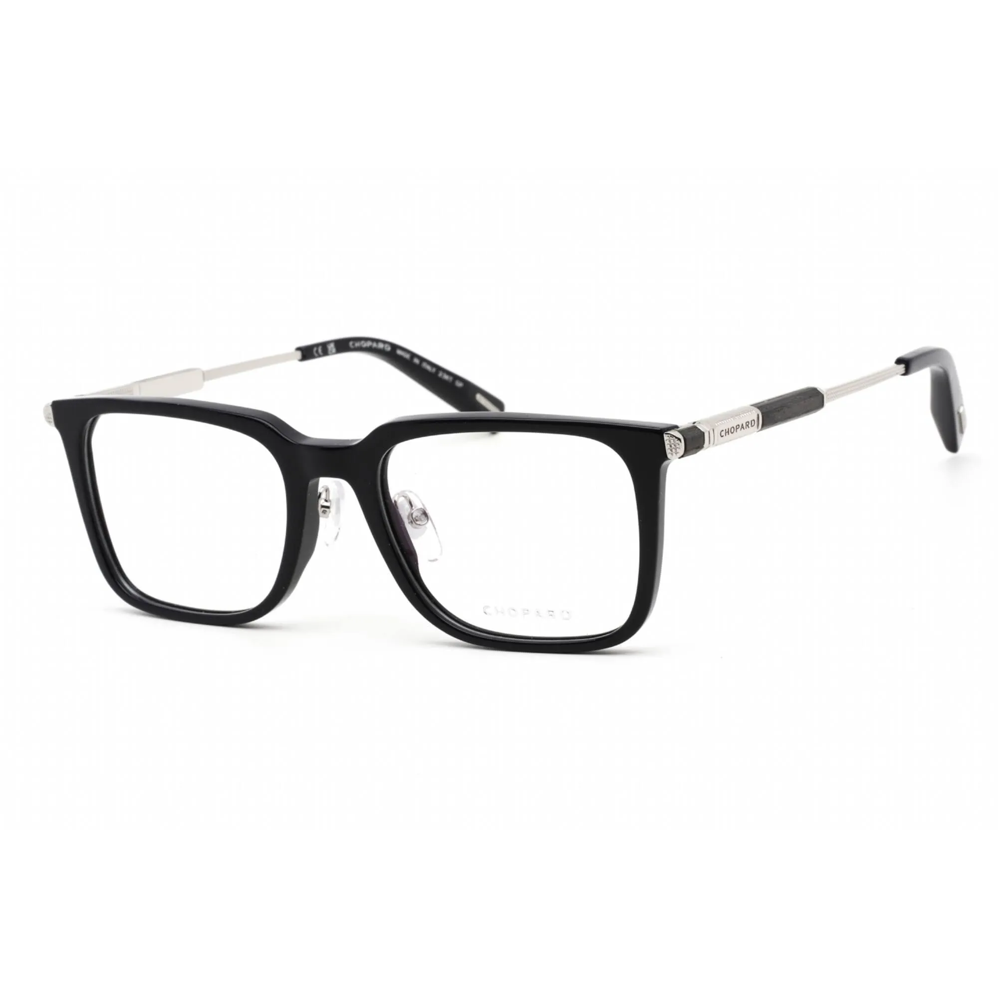 Chopard Men's Eyeglasses - Shiny Night Blue/Silver Rectangular Frame | VCH344 0821