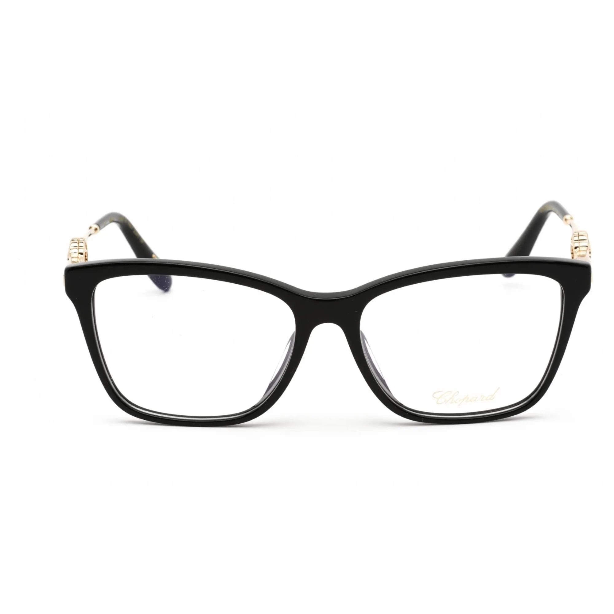 Chopard Women's Eyeglasses - Shiny Black/Gold Cat Eye Plastic Frame | VCH318S 0700
