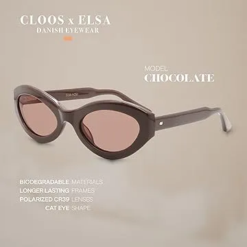 Christopher Cloos x Elsa Hosk Round Vintage Polarized Sunglasses