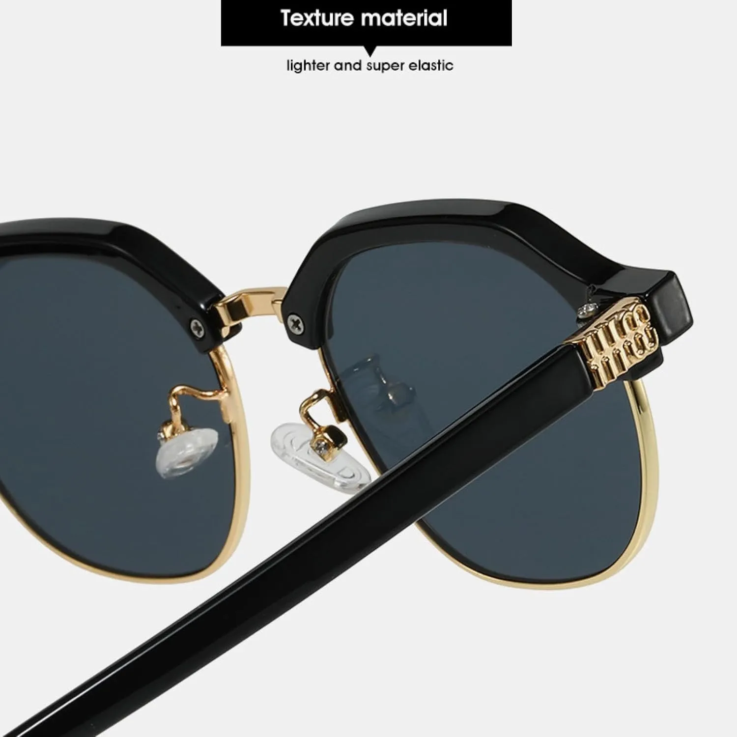 Classic Half Frame Sunglasses Men Oval Shades Sun Glasses Female Vintage Eyewear Women Uv400