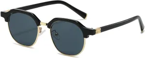 Classic Half Frame Sunglasses Men Oval Shades Sun Glasses Female Vintage Eyewear Women Uv400