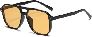 Classic Retro Oversized Sunglasses for Women Vintage Double Bridge Big Oval