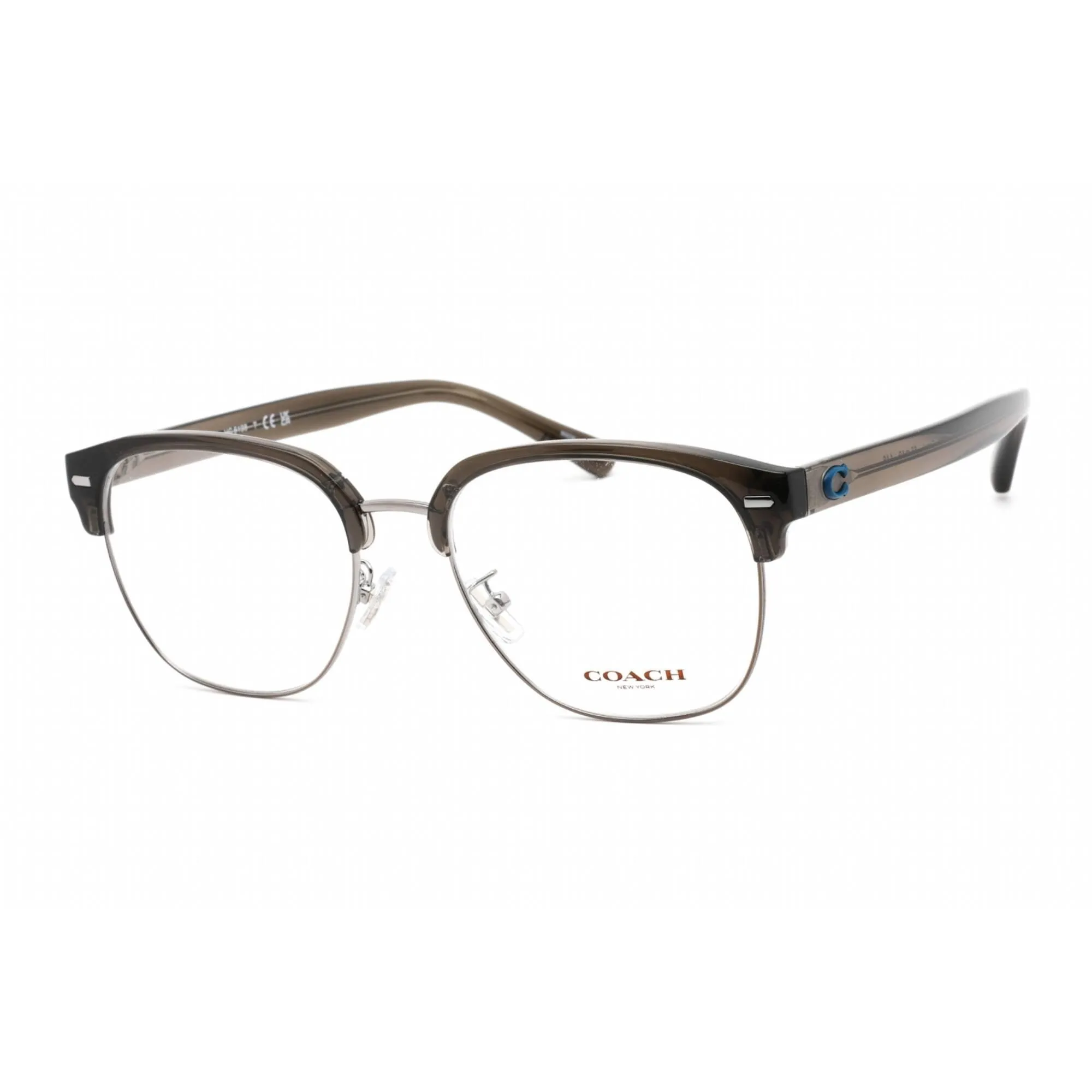Coach Women's Eyeglasses - Transparent Dark Grey Plastic Square Frame | 0HC6198 5706