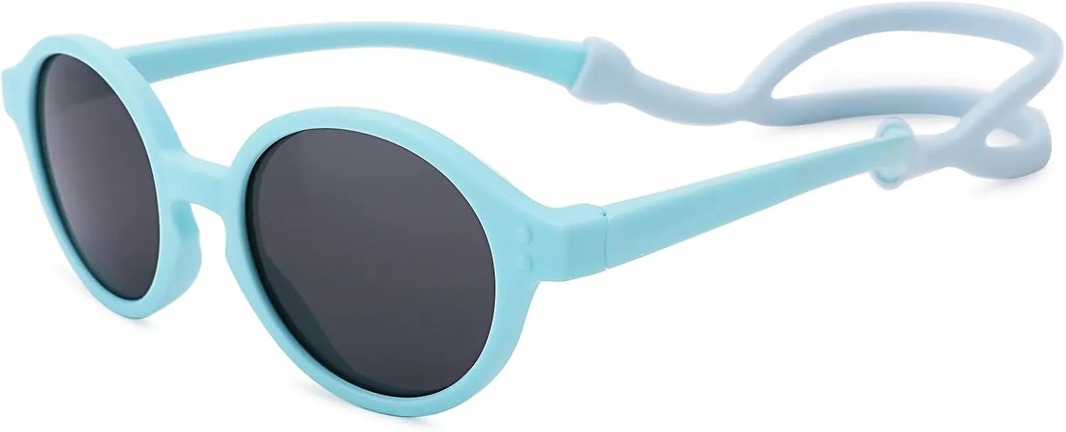 COASION Baby Polarized Sunglasses with Strap Adjustable TPEE Flexible Frame for Toddler Girls Boys Age 0-36 Months