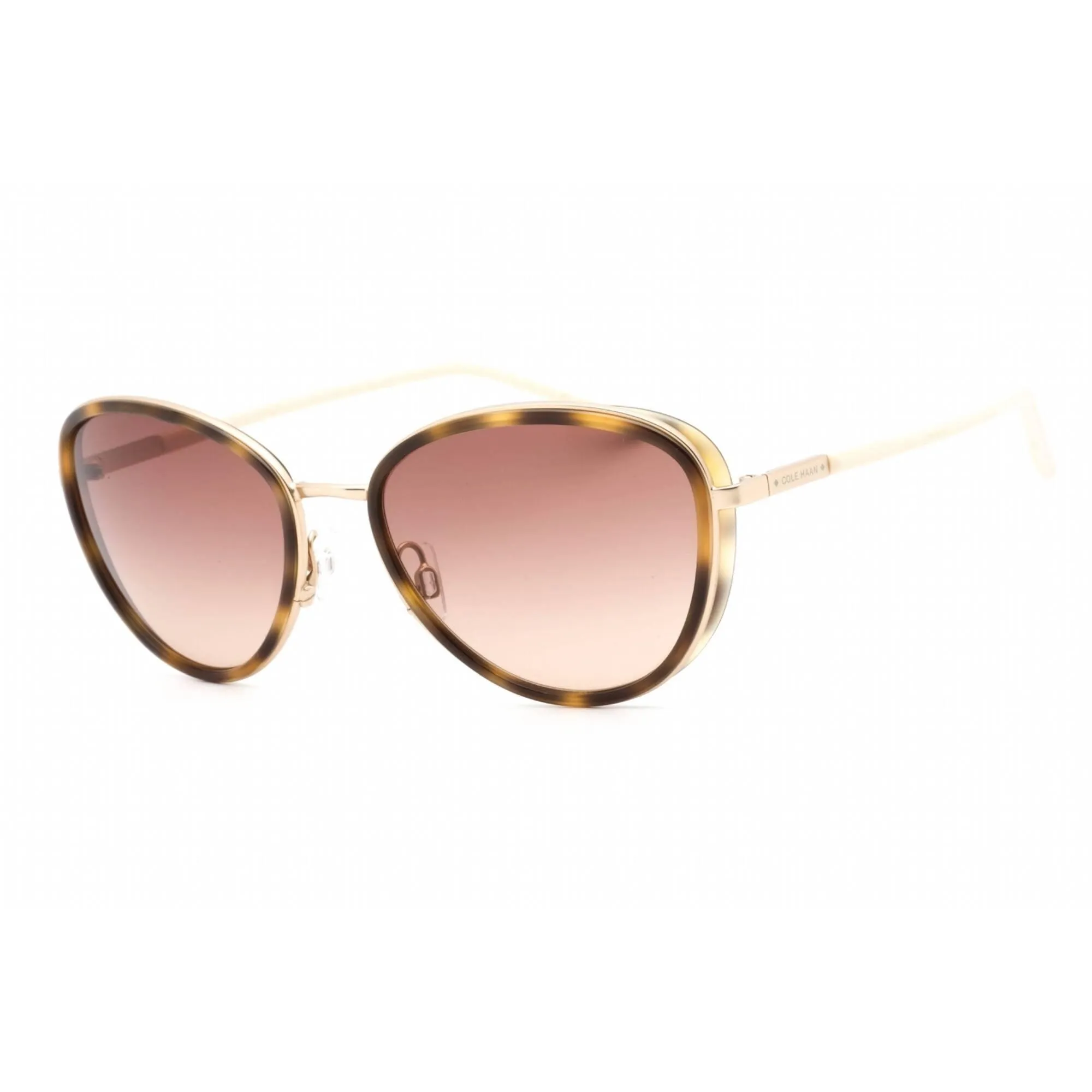 Cole Haan Women's Sunglasses - Soft Tortoise Metal Full Rim Cat Eye Frame | CH7065 240