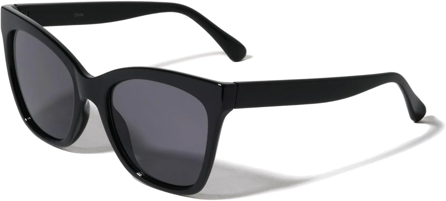 Color Mirror Crystal Classic Frame Cat Eye Sunglasses
