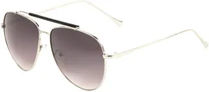 Color Mirror Curved Lens Plastic Top Bar Metal Frame Aviator Sunglasses