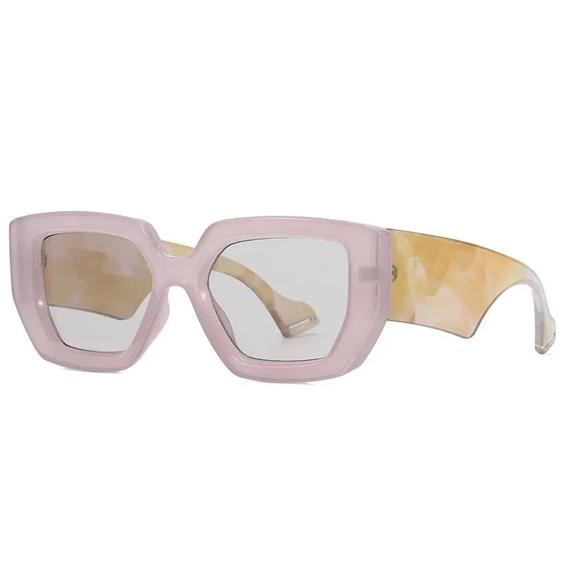 Colorful Square Sunglasses Women Men UV400 Travel Shades