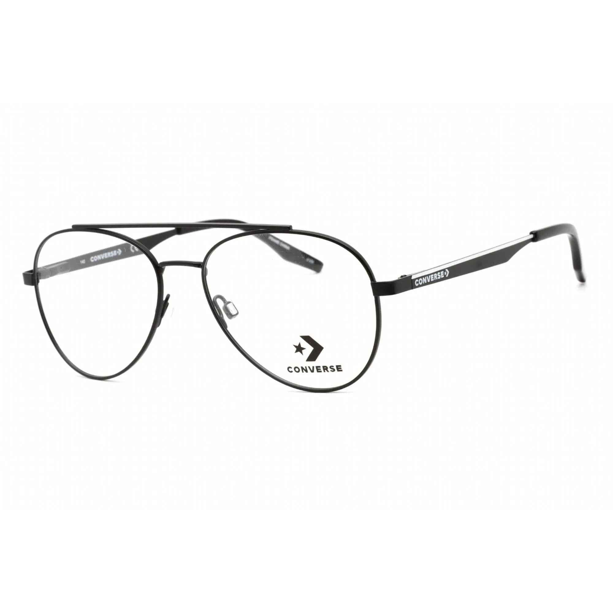 Converse Unisex Eyeglasses - Full Rim Matte Black Aviator Metal Frame | CV1011 001