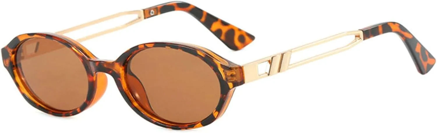 COTIA Fashion Oval Sunglasses for Women Men Vintage Punk Round Metal Frame Sun Glasses Retro Shades Eyewear