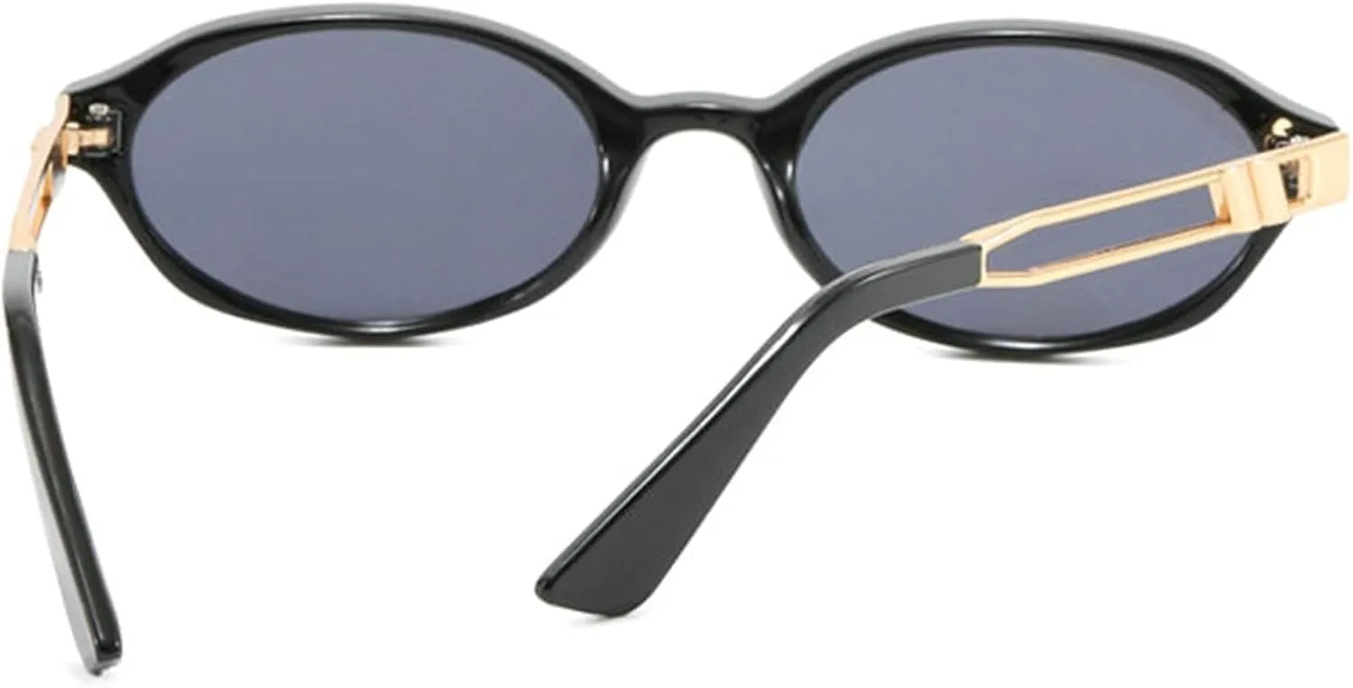 COTIA Fashion Oval Sunglasses for Women Men Vintage Punk Round Metal Frame Sun Glasses Retro Shades Eyewear