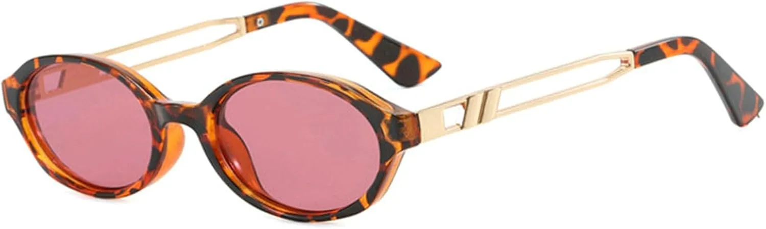 COTIA Fashion Oval Sunglasses for Women Men Vintage Punk Round Metal Frame Sun Glasses Retro Shades Eyewear