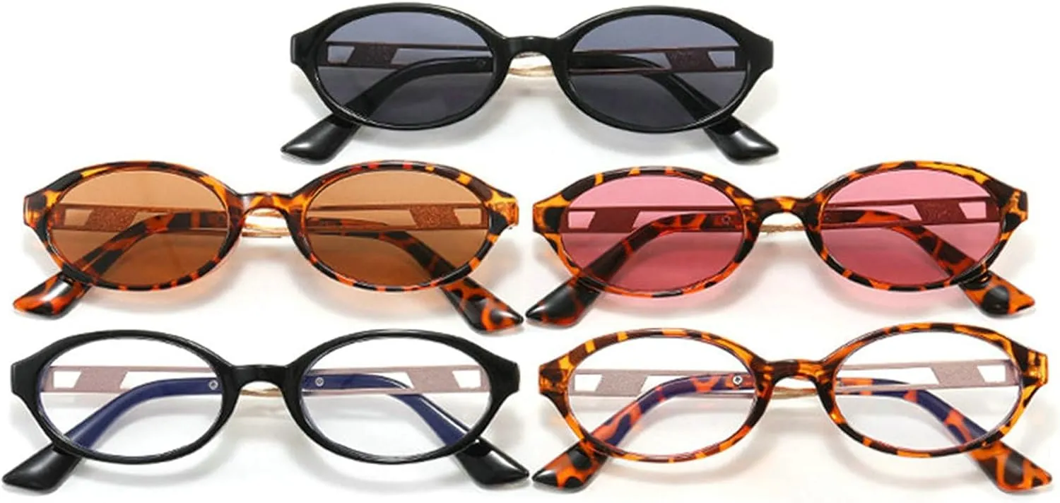 COTIA Fashion Oval Sunglasses for Women Men Vintage Punk Round Metal Frame Sun Glasses Retro Shades Eyewear