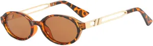 COTIA Fashion Oval Sunglasses for Women Men Vintage Punk Round Metal Frame Sun Glasses Retro Shades Eyewear