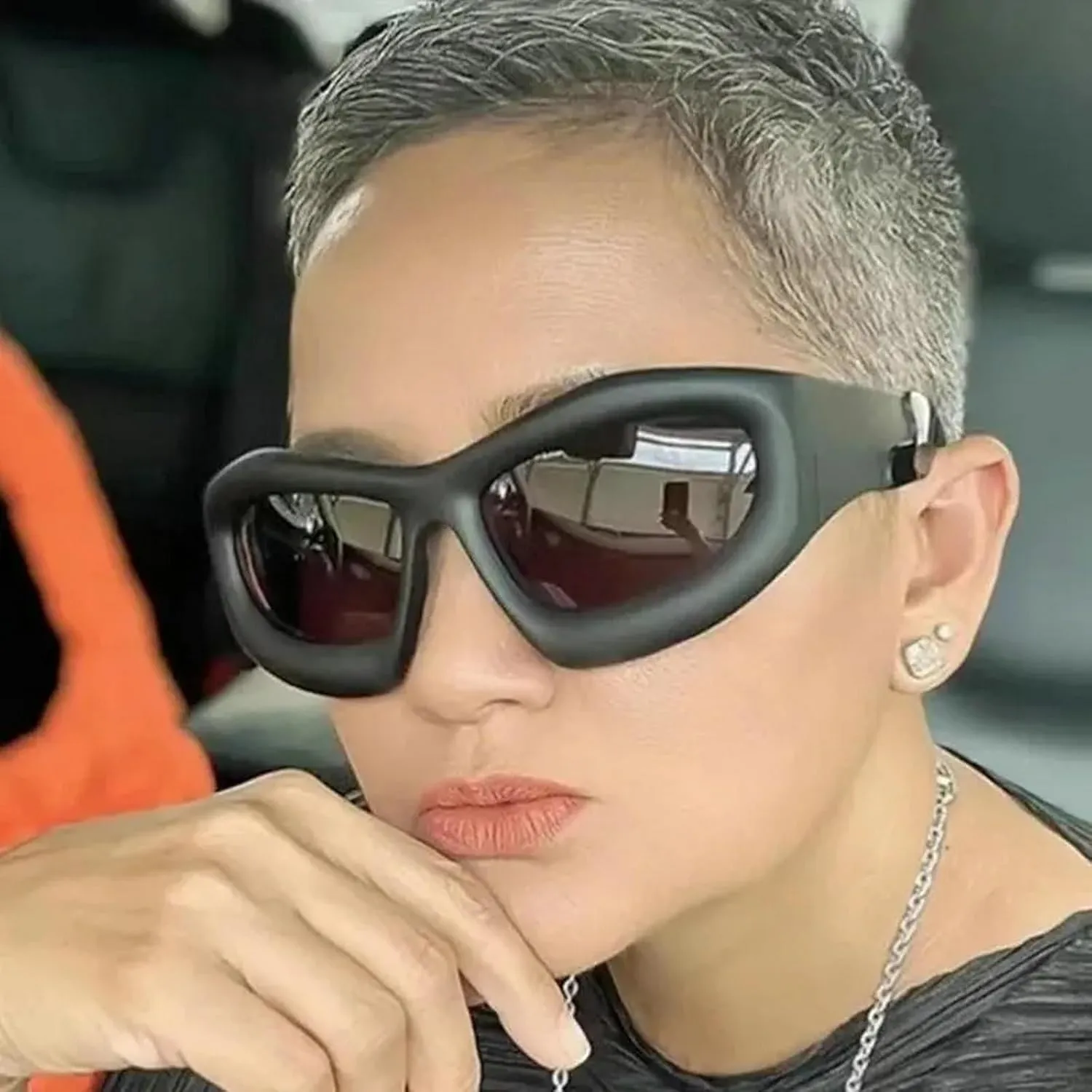 COTIA Fashion Square Sunglasses for Men Women Punk Cat Eye Sun Glasses Sports Cycling Y2k Cool Goggles Eyewear W35