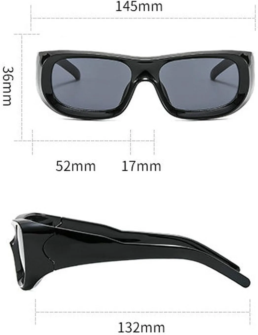 COTIA Square Sunglasses for Men Women Y2K Personality Fashion Punk Futuristic Sports Style Sun Glasses Eyewear W37