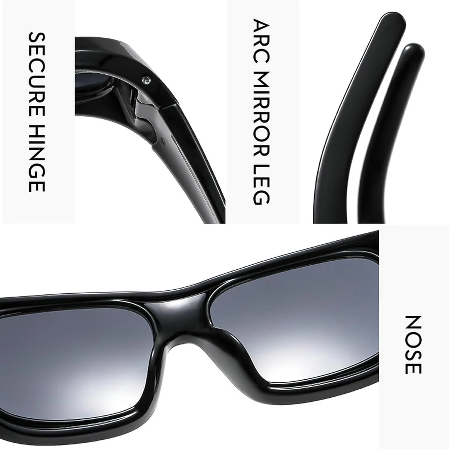 COTIA Square Sunglasses for Men Women Y2K Personality Fashion Punk Futuristic Sports Style Sun Glasses Eyewear W37