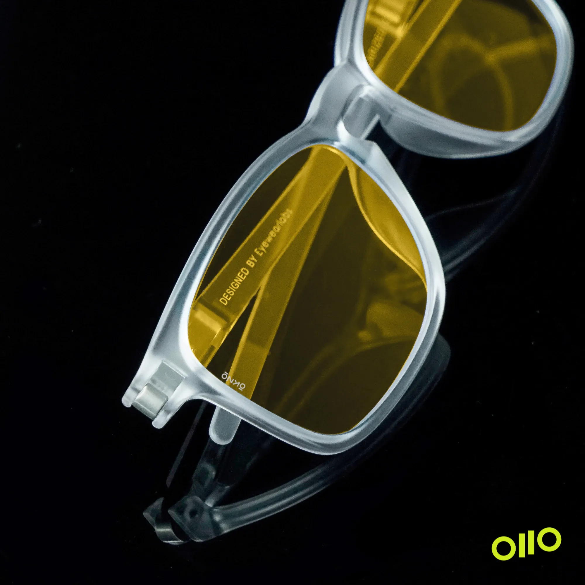Crystal White Night Vision Yellow Power Sunglasses