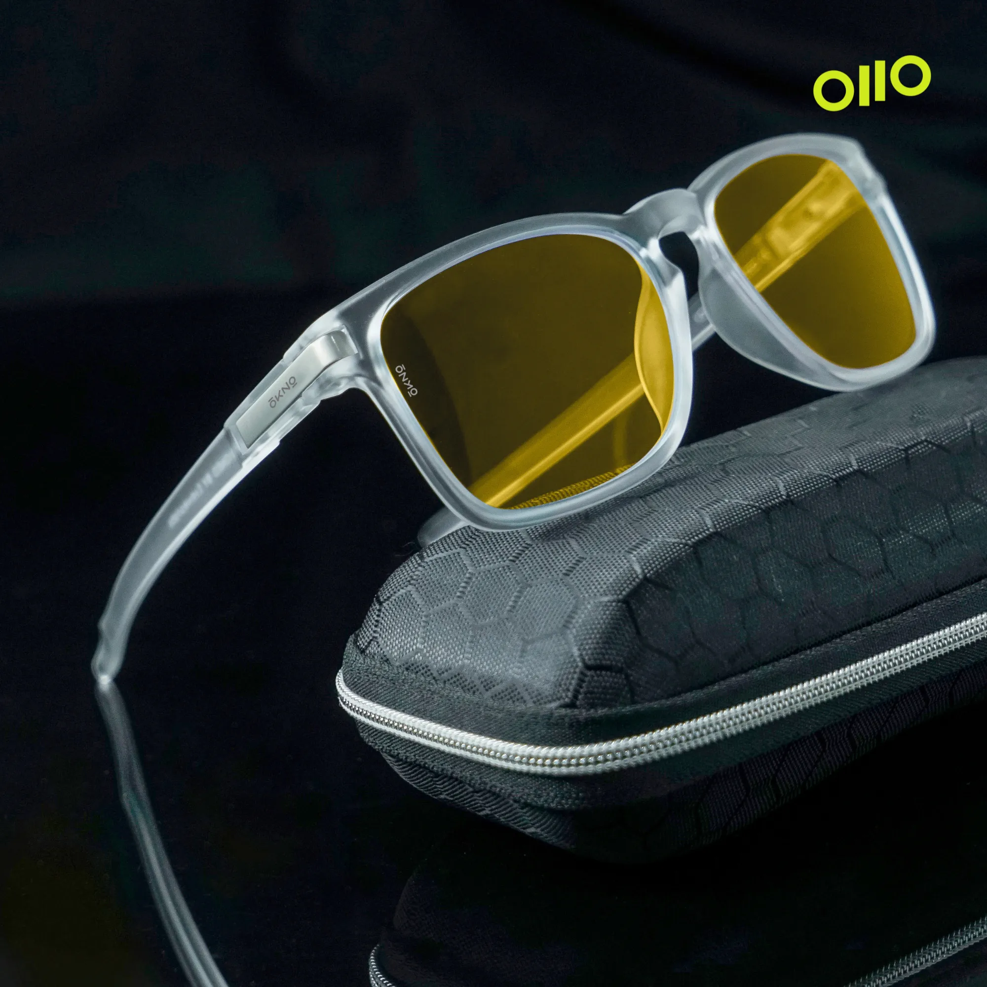 Crystal White Night Vision Yellow Power Sunglasses