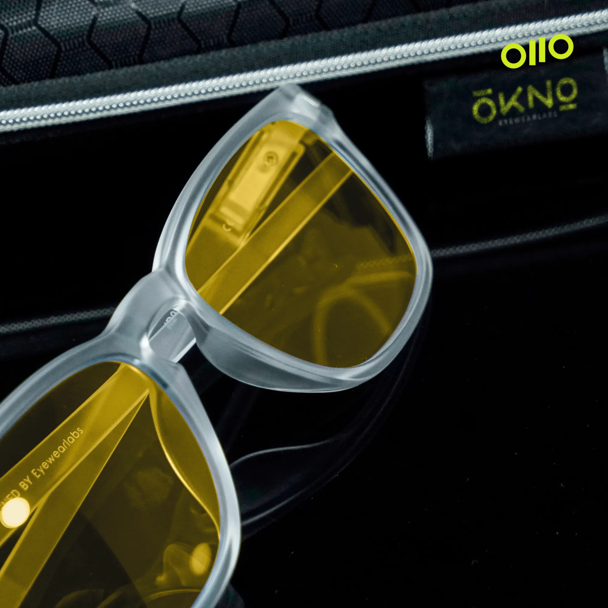 Crystal White Night Vision Yellow Power Sunglasses